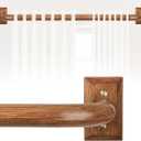 HTZON Wood Wrap Around Curtain Rod 28-48