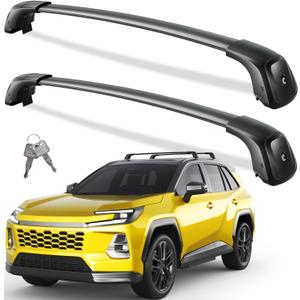 Wonderdriver 330lbs Lockable Roof Rack Cross Bars for 2026 Toyota RAV4 | Heavy Duty Aluminum Lockable Roof Rails Crossbars Black Bike Kayak Snowboard Rooftop Cargo Carrier Luggage Road Trips