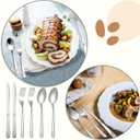 Minatee 201 Pcs Thin Silverware Set Stainless Steel Flatware Sets Service for 67 Silver Cutlery Set Serving Utensils Sits Includes Knife Fork Spoon for Kitchen Dinner Table