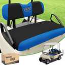 10L0L Golf Cart Seat Covers Kit - Universal Fit for EZGO TXT/RXV Front Seats | Breathable Mesh Fabric | Easy Installation | Black & Blue (No Staples Required)