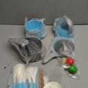 Bruvoalon 32Pcs Kids Play Kitchen Toys Set, Toddlers Pretend Cooking Playset Acccessories with Pots Pans, Utensils Cookware, Foods, Canned Veges, Learning Gift for Kids Girls Boys (Turquoise)