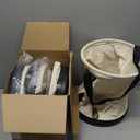 1 Pack Canvas Bucket 15" x 12" Heavy Duty Lineman Tool Bag with Plastic Bottom & Metal Hook Electrician Tool Organizer for Jobsite Use, Load Rated up to 150 Pounds (White)