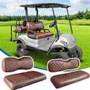 NOKINS 4PCS Golf Cart Seat Covers Kit, Front and Rear Seat Covers Fits YAMAHA/G29/Drive2 Standard Seat Cushion, Yamaha Vinyl Diamond Replacement Seat Covers, No Stapler(Brown Brown 8438)