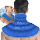 Atsuwell Ice Pack for Neck and Shoulders Cold Compression, Shoulder Ice Packs Reusable Gel Pack, Large Upper Back Cold Pack Wrap for Neck, Shoulder, Hip, Blue
