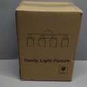 4-Light Bathroom Light Fixtures, Matte Black Modern Vanity Lights Over Mirror with Clear Glass Shade, Bathroom Wall Lamp for Mirror Kitchen Living Room Hallway Cabinet Porch Bedroom Reading room