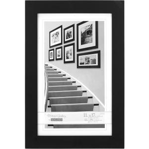 Malden International Designs Black Manhattan 12x19 Matted to 11x17 Wall Picture Frame