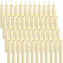 Baquler 48 Pcs 6.5 Inch Ivory Flameless Taper Candles LED Candle Sticks Battery Operated Flickering LED Candlestick Window Plastic Candle for Wedding Halloween Christmas Decor(No Battery)