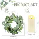 VIHOSE 10 Set Candle Rings Artificial Eucalyptus Leaves Wreaths with Flameless Candles Sets Boho Wreath Pillar Candleholders LED Pillar Battery Table Centerpieces for Wedding Home Party Decor