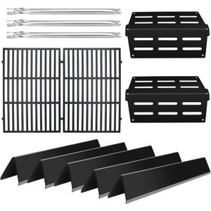 Grill Parts Replacement for Weber Genesis 300 Series, E310, S310, E320, E330, S330, EP310, EP320, EP330 Grill with Front-Mounted Control (7620+7622+62752+7524, Black)