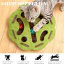 Interactive Cat Puzzle Toy for Indoor Cats, Felt Cat Puzzle Feeder Box with 3 Metal Balls and Wand. Cat Scratch Puzzle Enrichment Box for Self-Play & Encourages Hunting Instincts.