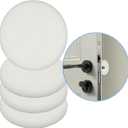 Door Stopper, Door Knob Wall Protector, White Door Stoppers, with Strong, Thickened Adhesive, Circular,2.36 x0.39 in, 4 Pcs for Cover up Damage, Shock Absorbent