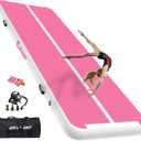 AKSPORT Gymnastics Air Mat Tumble Track Tumbling Mat Inflatable Floor Mats with Air Pump for Home Use/Tumble/Gym/Training/Cheerleading/Parkour/Beach/Park/Water