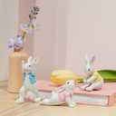Braxio Easter Bunny Decorations Yoga Figurine - Cute Bunny Easter Decorations for The Home/Spring Set of 3