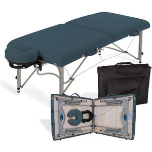 EARTHLITE Portable Massage Table LUNA - Ultra-Lightweight, Patented Aluminum Reiki Frame incl. Flex-Rest Face Cradle & Carry Case (29lb) (Mystic Blue)