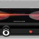 Infrared Double Burner Electric Cooktop - 1800W Portable Stove, Heat-up In Seconds, Countertop Cooktop for Dorm, Compatible with All Cookware (HP202-T5G)