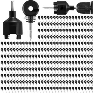Sweetude 400 Pcs Black Electric Fence Insulator with 1 Pcs Insulator Socket Tool Screw in Insulator Fence Ring Post Wood Post Insulator Electric Fence Insulator for Animal Fence Sweetude 400 Pcs Black Electric Fence Insulator with 1 Pcs Insulator Socket Tool Screw in Insulator Fence Ring Post Wood Post Insulator Electric Fence Insulator for Animal Fence