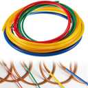 Relaxweex 4pcs 4 M Conditioning Copper Tubing Pipe Extension Kit 1/4" 1/2" 3/8" 5/8" Copper Tubing Bender Kit with PE Plastic Strips for Air Conditioning Systems