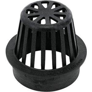 NDS 78A* 4-Inch Round Atrium Drain Grate Cover for 4-Inch Sewer and Drain Pipe Fittings, for Small Lawns, Landscaping and Patios, Black