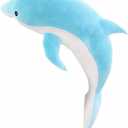 Dolphin Plush Pillow 27.5" Blue Dolphin Stuffed Throw Pillow Super Soft Sea Animal Plush Toys Dolls for Boys Girls Sleeping Cushion Gift