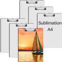 6 Pack Sublimation Clipboard Blanks Bulk MDF Sublimation Clipboard A4 Letter Size 8.8'' x 12.4'' Sublimation Teacher Blanks for Office Products DIY Handmade Craft Sublimation Ornaments Blanks
