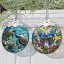 3" Stained Glass Ornaments for Christmas Tree, Heirloom Keepsake, Gift Idea - Sea Turtles