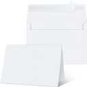 Blank Cards and Envelopes 4x6, 25 Pack White Invitation Cardstock with Envelopes Self-Seal, Blank Greeting Cards for DIY, Invitations, Wedding, Photos