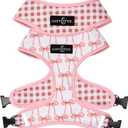 Lucy & Co. Cute Reversible Dog Harness Walking Halter - Best Designer Pet Harnesses for XS - XL Dogs - Padded Adjustable Vest for Easy Walking (Large, Ballet Bows - White & Pink Bows)