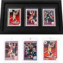FramePro Trading Card Display Frame for 3 Standard Cards with Real Glass, Sports Collect Holder for Baseball Basketball Football Hocky Cards