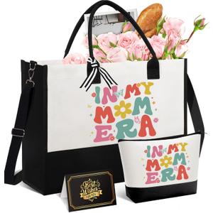 Mom Gifts for Mothers Day, Best Mom Gifts from Daughter Son Kids, Unique Birthday Present for Mama Women Mother-in-Law Grandmas Nana w/Canvas Tote Bag & Makeup Bag