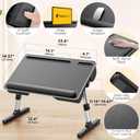 FoldWise 2-in-1 Lap & Bed Desk with Soft Cushions - Adjustable Height & Angle, Foldable Laptop Stand for Bed & Couch - Wrist Rest, iPad Holder, Stopper & Non-Slip Leather - Bed Table for Adults & Kids