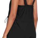 Womens Short Overalls Adjustable Strap Drawstring Waist Sleeveless Shorts Jumpsuits Summer Beach Vacation Jumpers (Black, XL)