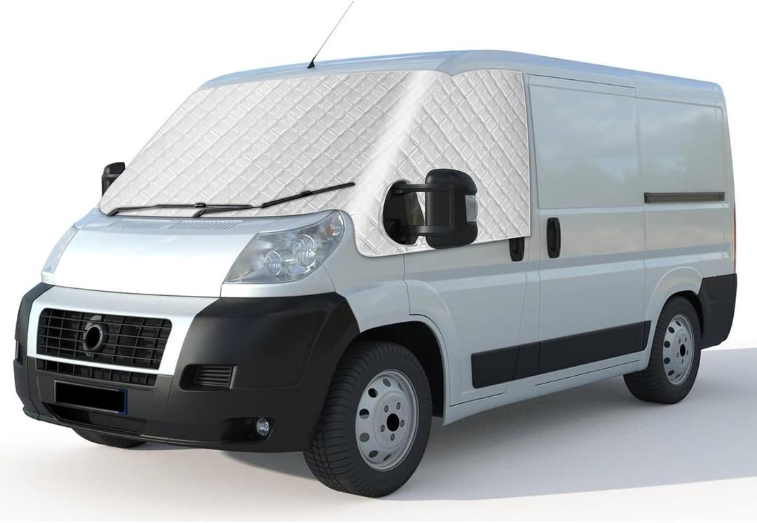 FormiPow Winter Windshield Cover for 2014-2025 Dodge RAM ProMaster, External Snow & Ice Shield with Magnets, 5-Layer Insulated Sun Shade for RAM ProMaster Van