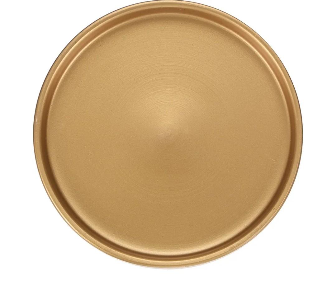 Ceramic Plant Saucer, 6.3 Inch Plant Water Catcher Tray, Plant Pot Saucers for Indoor/Outdoor Plants/Flower Drainage Drip Water Tray [Round Gold