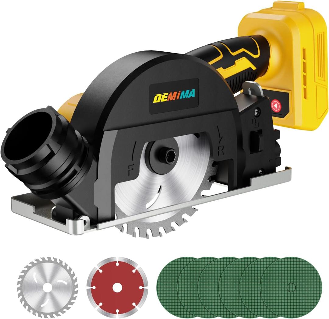 4" Brushless Cordless Cut-Off Tool Compatible with Dewalt 20V MAX Battery, 500W mini Saw Up to 12000RPM with 6 Cut Off Wheel, 4" Blades & Base Plate for Metal, Wood, Tile and Plastic (No Battery)
