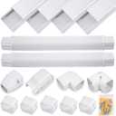 DWALE 4" 17Ft PVC Decorative Line Set Cover Kit, Mini Split line Set Cover,for Ductless Mini Split Air Conditioner and Central AC and Heat Pumps