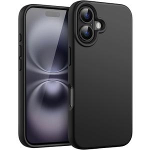 JETech Liquid Silicone Case for iPhone 16 6.1-Inch, Silky Soft Touch Full-Body Protective Phone Case, Anti-Scratch Shockproof Cover with Microfiber Lining (Black)