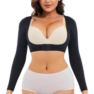 LODAY Upper Arm Shaper for Women Faja Post Surgery Slimming Compression Sleeves Shapewear Tops (Large-X-Large, Black)