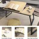 Adjustable Laptop Desk for Bed, 5-Angle Adjustable Lap Tray Table with Cup Holder, Portable Foldable Bed Desk for Eating, Working, Writing & Reading (Yellow)