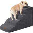 EHEYCIGA 4-Step Curved Dog Stairs for Beds 17.6" H, Grey
Dog Ramp for Couch, Pet Stairs for Chairs, Steady High-Density Foam, Anti-Slip, Removable Washable Cover, Safety