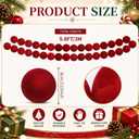 2 Pcs 9 ft Christmas Velvet Ball Garland 3.15 Inch Burgundy Ornaments Garland Xmas Hanging Balls Decorations for Tree Home Indoor Outdoor Mantel Holiday Party Accessories (2, 9 Ft, 3.15 Inch)