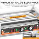 Commercial Hot Dog Roller Machine, 5 Rollers | Sausage Grill, Glass Hood, Front Door & Warming Rack, Chain-Driven, 304 SS Rollers, 110V
