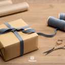 2 x Vitalizart Dusty Blue Velvet Ribbon Set 3/8" x 15 Yd Wooden Spool Fabric Trim 3 Rolls * 5 Yd for Christmas Wreath Decoration Handmade Craft Ornaments Gift Wrapping & Bow Making