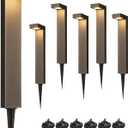 EDISHINE Low Voltage Landscape Lighting, 3.2W 3000K 50,000Hrs Electric LED Pathway Lights Wired, 12V Waterproof Outdoor Landscape Path Lights, Modern Aluminum Housing for Driveway Garden, 6Pack