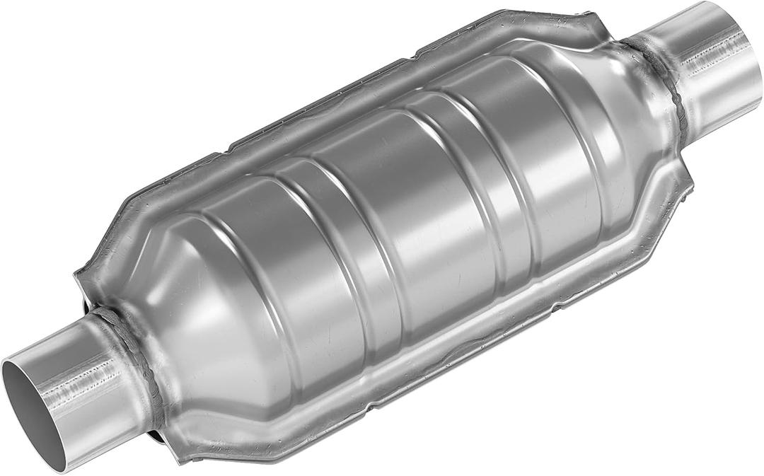ASOPARTS 2.5" Universal Catalytic Converter, 2.5" Inlet/Outle Cat Converter with Heat Shield and O2 Port