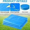 8FT Round Inflatable Above Ground Pool Cover, Round Pool Cover with Drawstring Design for Easy Installation,Solar Covers for Outdoor Inflatable Swimming Pools,Prevent Leaves, Debris and Dust