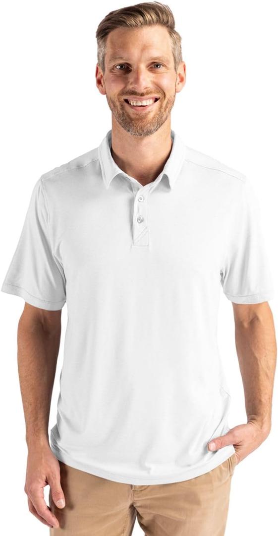 Cutter & Buck Coastline Epic Comfort Recycled Mens Polo, White, XXXL