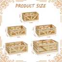 Wooden Crates for Display 5 Pack Wood Storage Crate for Home Rustic Nested Crates with Handles, Farmhouse Wooden Basket for Storage Container and Decorations