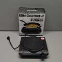 Elite Gourmet ESB-301BF# Countertop Single Cast Iron Burner, 1000 Watts Electric Hot Plate, Temperature Controls, Power Indicator Lights, Easy to Clean, Black