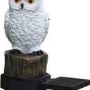 Solar Bird Garden Lights Resin Couple Bird Figurine Decorative Stake Lights with Welcome Sign Outdoor Waterproof Patio Yard Lawn Porch Cute Animal Pathway Landscape Lights (Owl)