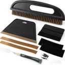 Gomake Wallpaper Smoothing Tool Wallpaper Brush Tools Kit with Felt Squeegee Craft Precision Knife for Paper Peel and Stick Wallpaper Car Wrap Vinyl Window Tint Film Wallpaper Adhesive (Kit 02)